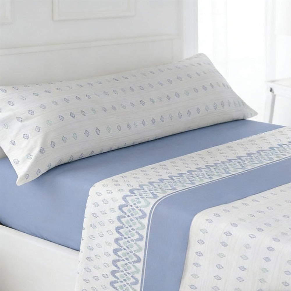 Juego de ropa de cama (Sábana ajustable, Cubrecama, Funda de almohada) | Juego de sábanas estampadas de 3 piezas | Primavera/Verano | Múltiples estilos | Tejido suave | 180cm - Múltiples tamaños disponibles