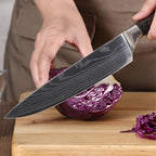 Juego de 8 cuchillos, Cuchillo de chef, Cuchillo de cocina universal, Acero inoxidable alemán, Mangos ergonómicos de Pakkawood para restaurante doméstico