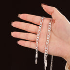 ARTPAGE Cadena Plateada 925 de Plata Esterlina Collar de Moda Figaro Plateado Collar de Moda Urbana Encanto Unisex Regalo para Hombres Día de San Valentín Día del Padre Cumpleaños Navidad con Caja de Regalo