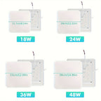 Lámpara de techo | Lámpara de techo LED cuadrada 18W 24W 36W 48W blanco frío 6500k, iluminación interior para dormitorio, sala de estar, cocina