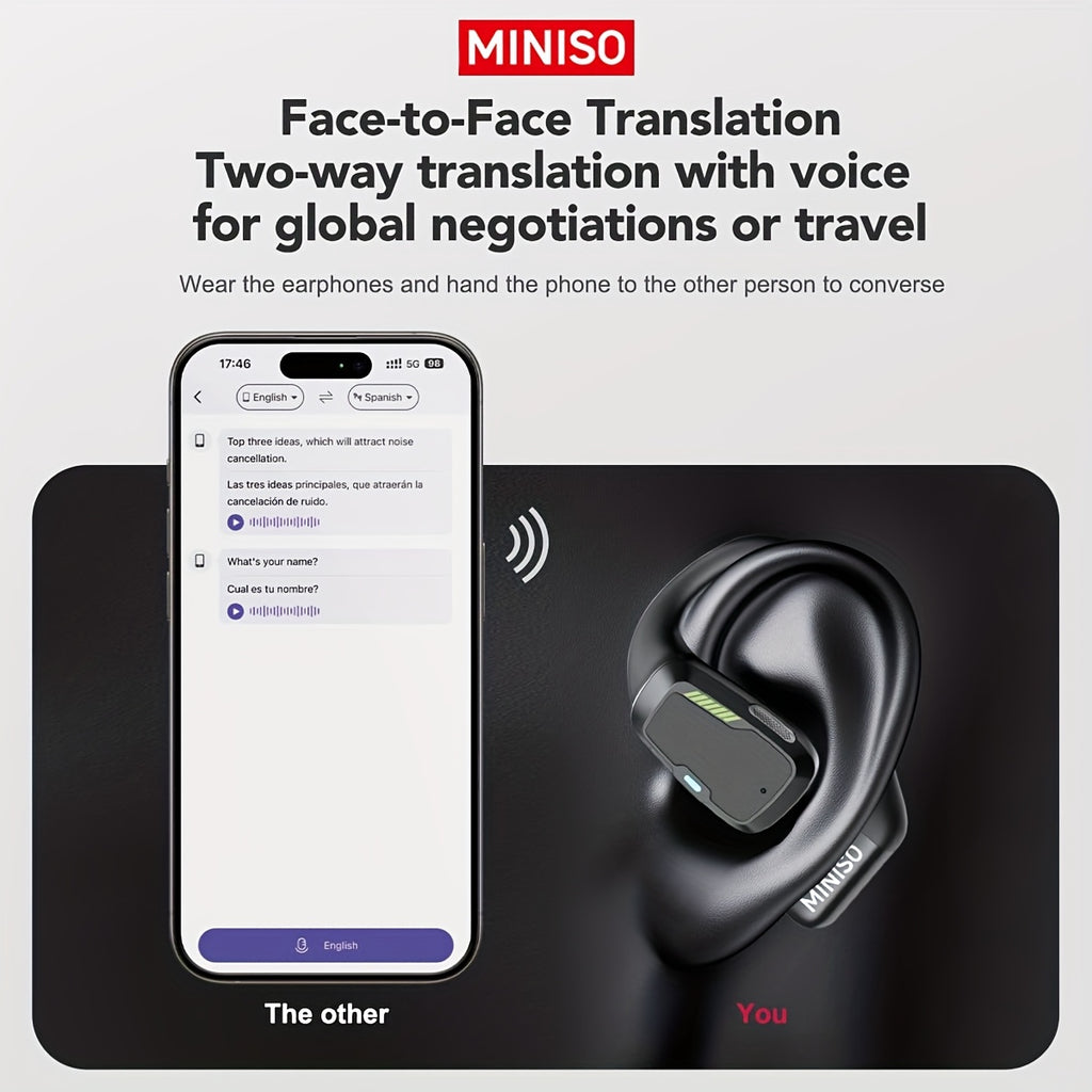 Auriculares con traducción IA en tiempo real multifuncional | Viajes, negocios y comunicación