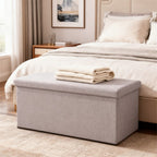 Reposapiés otomano de almacenamiento, taburete plegable para pies, caja de almacenamiento, taburete para el hogar, taburete para pies, banco, caja grande para guardar ropa de lino
