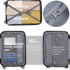 3 piezas de conjunto de maleta de cabina Beige ABS carcasa dura Carry On Trolley Case equipaje de mano ligero con 4 ruedas y cerradura de combinación