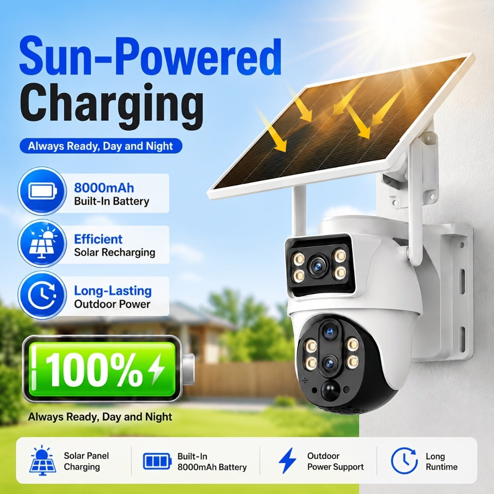 Cámara de Seguridad Exterior XIAOVV: Ofrece Versiones WiFi 2.4G o 4G LTE; Cámara PTZ con Zoom de 10x | Carga Solar | Rotación Horizontal de 355° y Rotación Vertical de 90° | Detección de Movimiento con IA, Área de Detección, Audio Bidireccional, Almacenam