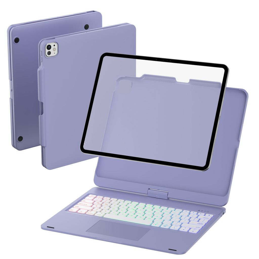 Funda con teclado giratorio para iPad para escritura, estudio y trabajo móvil