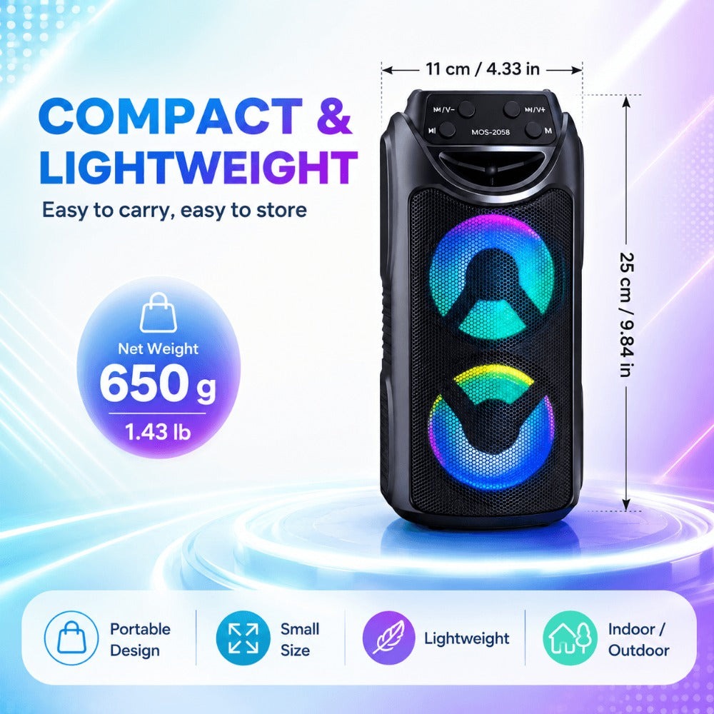 Sistema de megafonía portátil con altavoz Bluetooth, máquina de karaoke para fiestas de jardín y festivales de verano, subwoofer TWS de doble graves, sistema de sonido de megafonía sin varillas de alta resistencia para acampada y vacaciones al aire libre