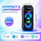 Sistema de megafonía portátil con altavoz Bluetooth, máquina de karaoke para fiestas de jardín y festivales de verano, subwoofer TWS de doble graves, sistema de sonido de megafonía sin varillas de alta resistencia para acampada y vacaciones al aire libre