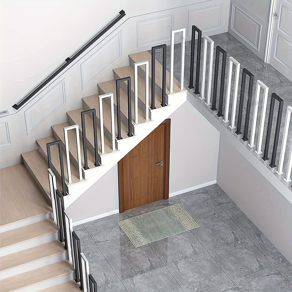 Barandillas de escaleras interiores, barandillas en forma de U para escaleras, barandillas exteriores, barandillas para escaleras, barandillas industriales antideslizantes de seguridad, elegantes y sencillas, para escaleras, porche y jardín