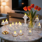 Velas de té LED sin llama con mando a distancia | Bodas, fiestas y decoración del hogar