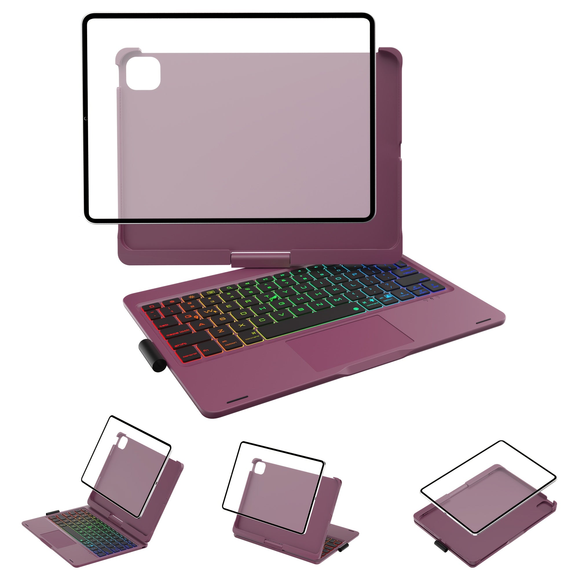 Funda con teclado giratorio para iPad para escritura, estudio y trabajo móvil