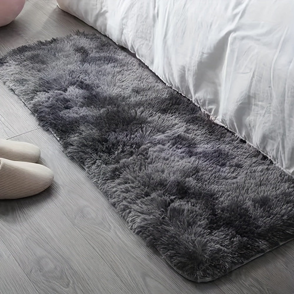 1pc alfombra de felpa suave, alfombra antideslizante, alfombra para cabecera, tapete tie dye para sala, decoración del hogar, colchoneta para mascotas, alfombra para dormitorio o sala, ideal para decoración navideña y Halloween