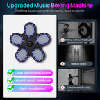 Máquina de Boxeo Musical Interactiva con Guantes, Carga USB, Material PE - Equipo de Entrenamiento en Casa y Reflejos para Adultos, Montaje en Pared, Negro