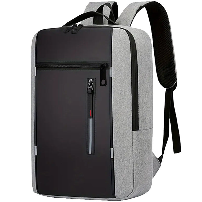 Mochila de Viaje - Nueva Mochila Multifuncional Casual de Negocios con Color Combinado para Laptop, Estilo Coreano de Moda, Ideal para Viajes, Turismo y Salidas, Mochila de Doble Hombro, Perfecta para Regalar a Amigos [Dirección de Cremallera Aleatoria]