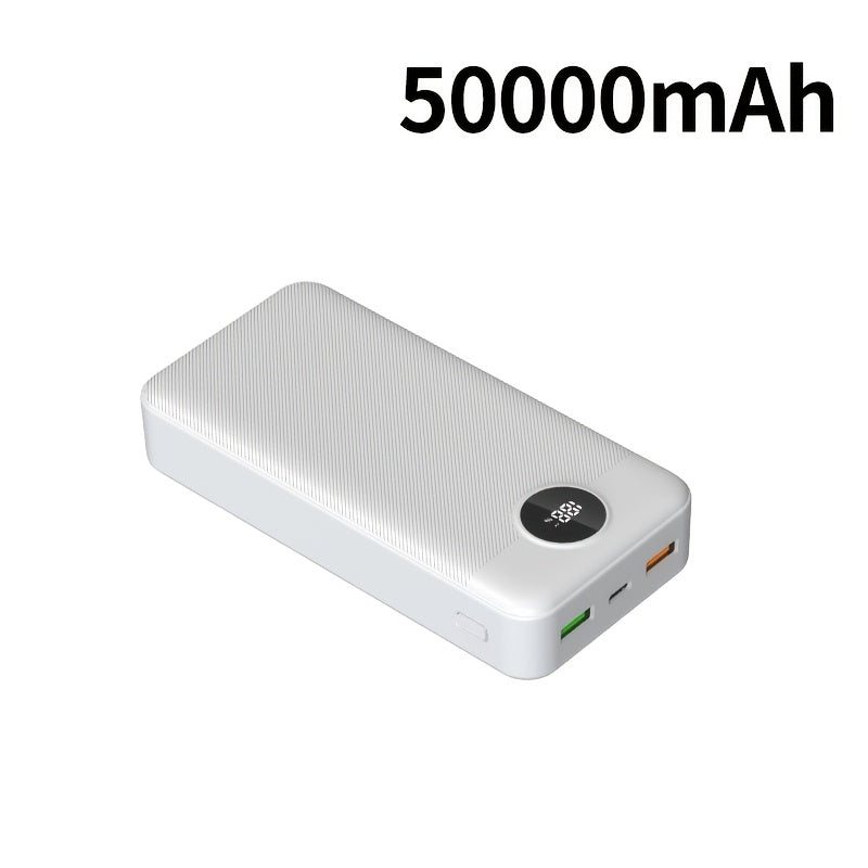 Baterías externas | Banco de energía portátil con gran capacidad de 50000mAh, pantalla LED para nivelación del batería, textura mate, carga