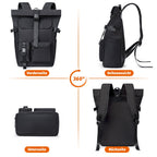 Mochila de Viaje Moderna de 20L/26L para Hombres, Mujeres, Estudiantes, Mochila Escolar Ligera con Tapa Enrollable, con Cremallera Antirrobo, Mochila Ligera para Senderismo, Viajes y Deportes al Aire Libre