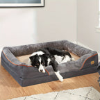 Cama ortopédica extragrande para perro, cama para mascotas de espuma de esponja, con funda lavable con cremallera, sofá tumbona para perros, para perros grandes y jumbo, regalo de juguete con chirrido, XL-3XL
