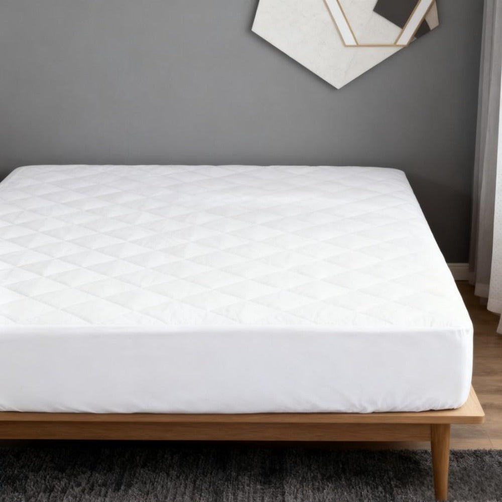 Protector De Colchón, Funda De Colchón Grande De Varios Tamaños, Impermeable, Transpirable, Suave, Impresa, Lavable A Máquina, Blanco