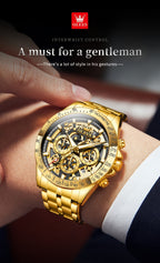 Reloj OLEVS para Hombres Relojes de Acero Inoxidable Lujo Cronógrafo Multifunción con Fecha Clásico Reloj de Negocios para Hombres Regalo para Hombres