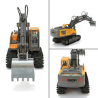 Vehículo de construcción con control remoto amarillo de 13 canales, excavadora, camión volquete, bulldozer, regalo perfecto para cumpleaños, Halloween y Navidad de niños