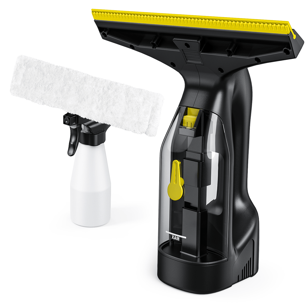 Aspiradora de Ventanas Inalámbrica LIGIANT – Autonomía de 60 Minutos, Boquilla de 280 mm, Diseño Ligero de 700 g, Incluye Botella de Spray y Paños de Microfibra, Carga Tipo-C, para Ventanas, Espejos, Azulejos y Duchas