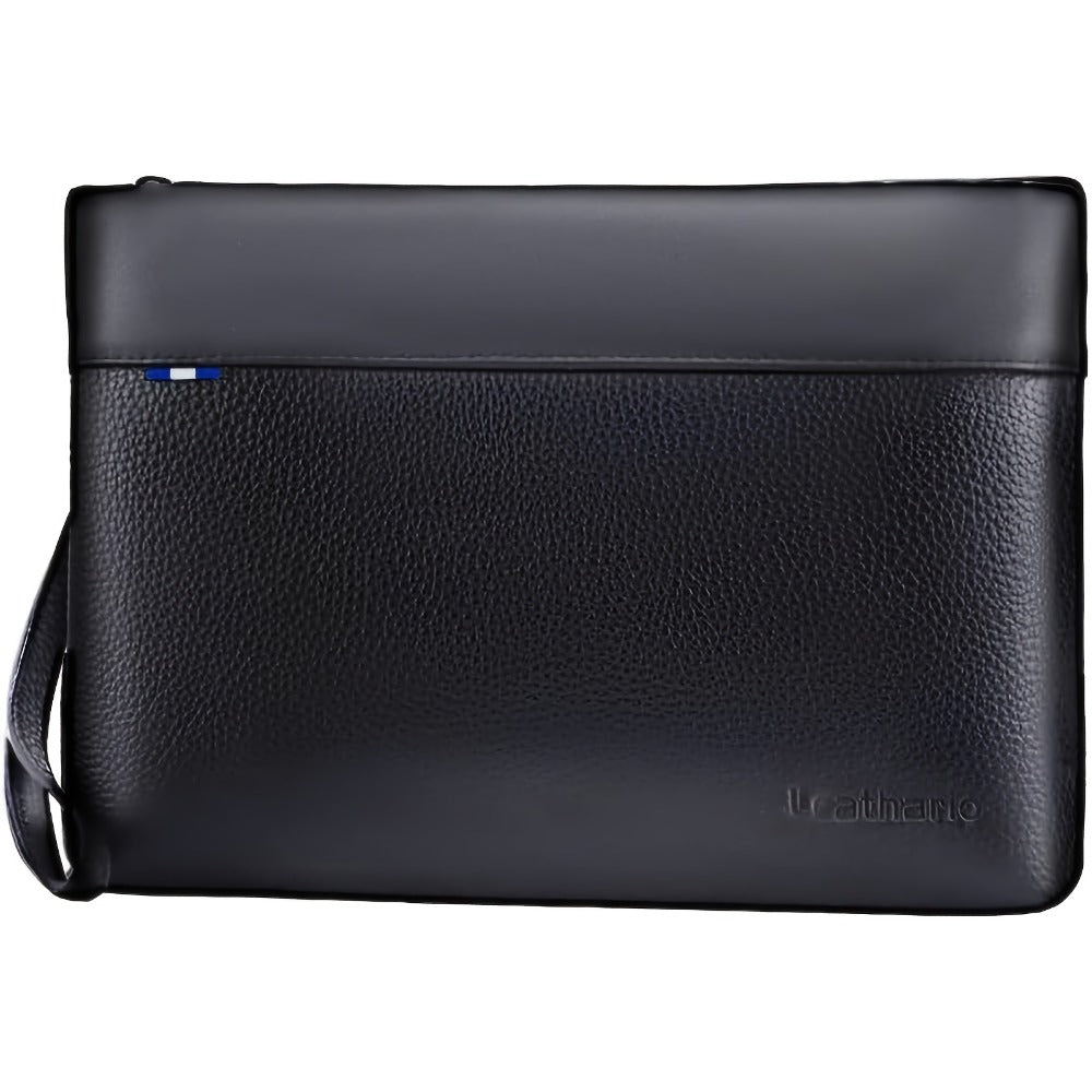Bolso de mano de cuero para hombre Leathario, bolso tote con ranura, bolso tote pequeño con cremallera, gran capacidad para oficina, conferencias, viajes, almacén local