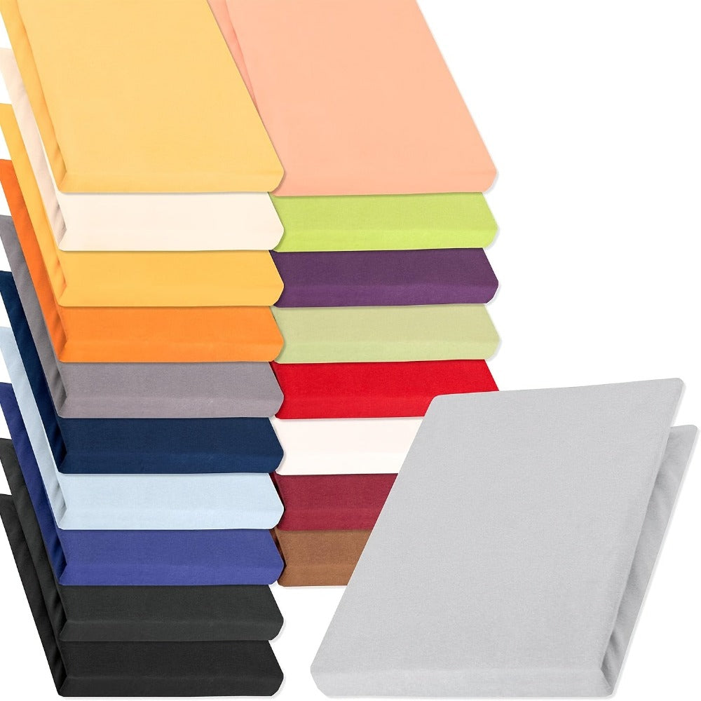 Sábana bajera ajustada de 1 pieza 100% algodón egipcio, diseño elástico en todo el contorno, color liso, apta para colchones de 90x200 a 200x220 cm, transpirable, lavable, de cobertura total, sábana perfectamente ajustada