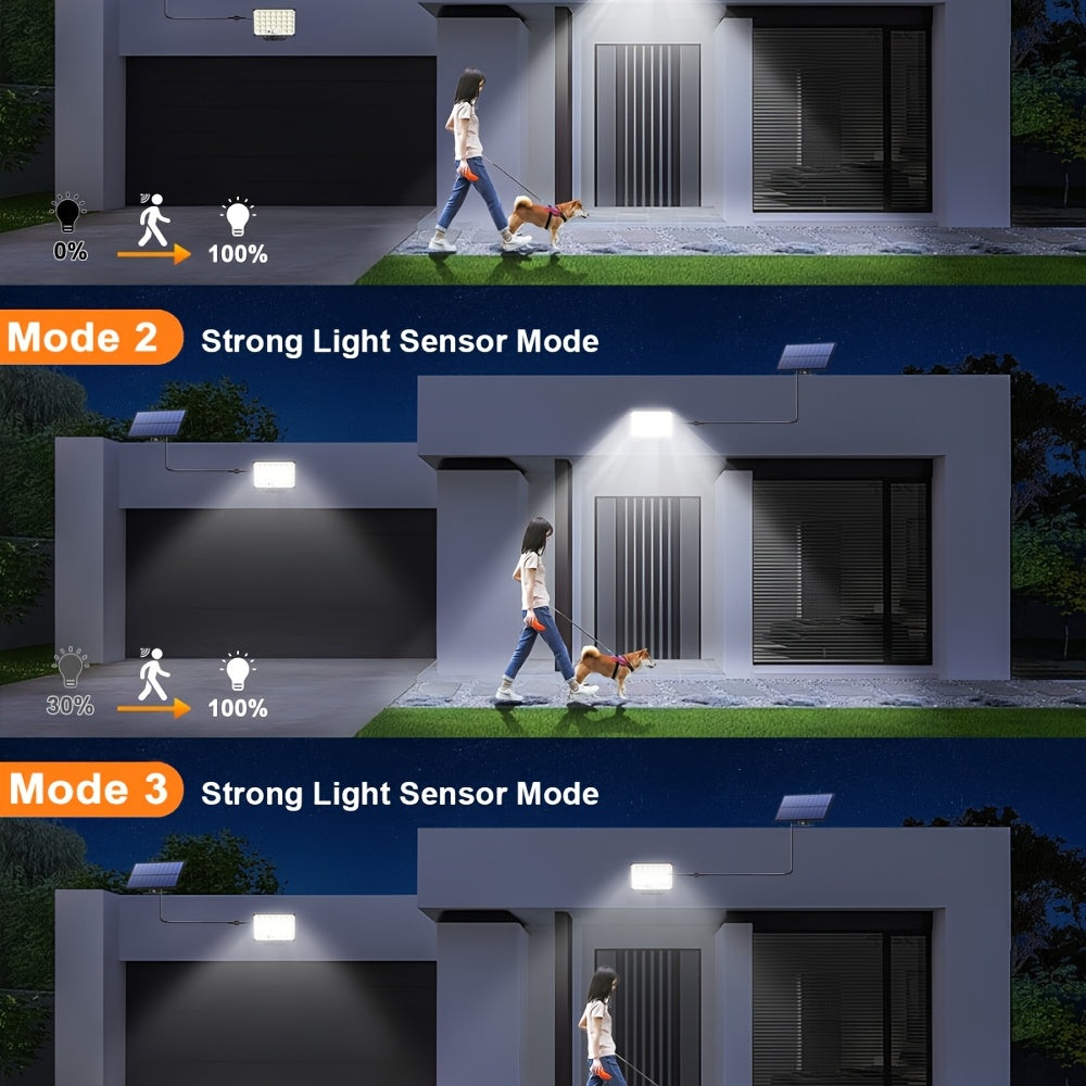 Luz solar LED con sensor de movimiento 4 piezas | Para jardín, patio, garaje y seguridad exterior