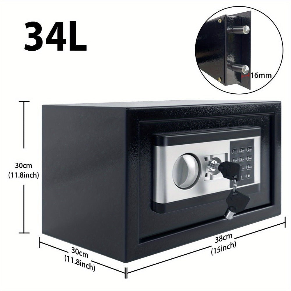 Caja Fuerte para Muebles con Gabinete de Acero, Incluye Cerradura y Llaves, con Puerta de Acero Colgante, Caja Fuerte de Pared para Seguridad