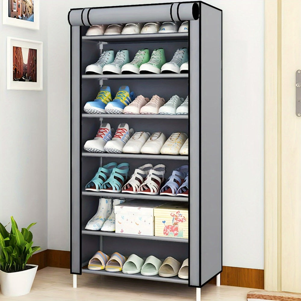 Organizador de Zapatos Resistente con Fácil Montaje - Construcción Robusta de Metal/Plástico, Diseño Vertical que Ahorra Espacio, Capacidad para 27-35 Pares (Tacones Altos, Botas, Zapatillas) - Zapatero Independiente para Entrada, Armario, Apartamento - N