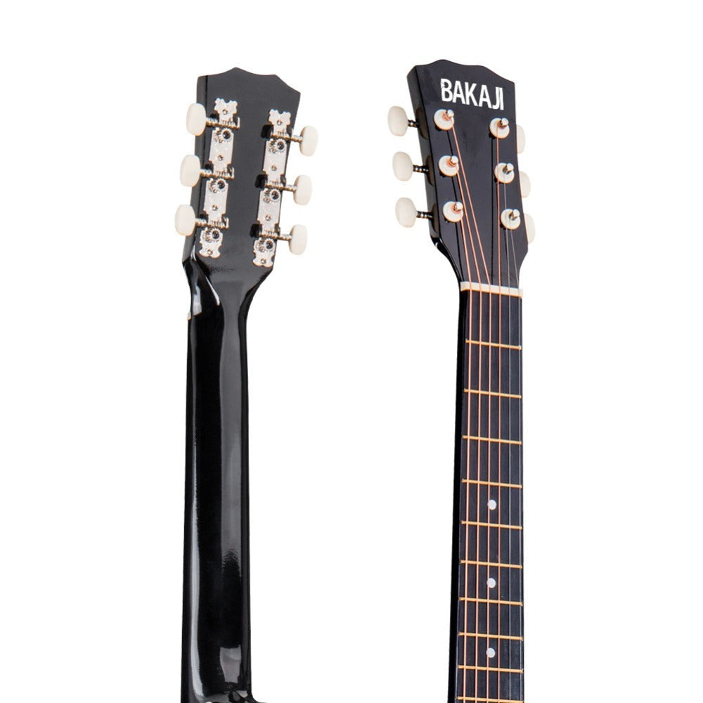 BAKAJI Guitarra Acústica Eléctrica de 41 Pulgadas con Estuche, Kit de Reemplazo de Cuerdas, Púas, Cable de Amplificador y Correa, Guitarra Folk Cutaway para Adultos y Principiantes