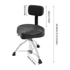 Silla de batería con respaldo, ajustable en altura, silla de batería neumática, giratoria 360°, para oficinas, salas de piano, salas de estudio, estudios de arte, conciertos.