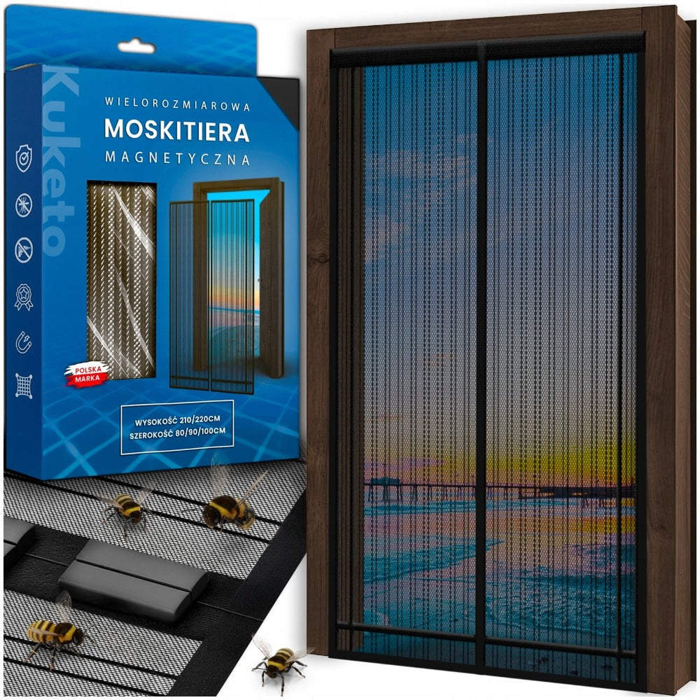 Mosquitera - Magnética Multidimensional para Puertas y Ventanas de Balcón - Mosquitera con Cierre Automático - Variantes de Ancho 80-160 Cm - Longitud 210/220 Cm - Diferentes Colores - para Hogar, Apartamento y Balcón - Protección contra Moscas y Mosquito