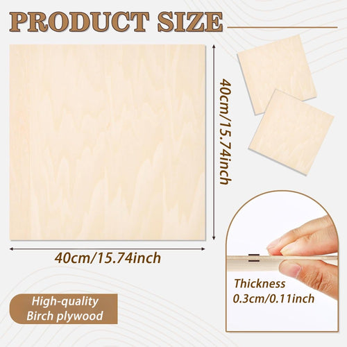 15/45/80 piezas de contrachapado de abedul - TOCOME 400×400×3 mm Panel de madera artesanal de alta calidad. Contrachapado sin terminar con veta de madera natural y superficie lisa. Esta tabla de abedul de 3 mm es adecuada para grabado láser, corte CNC, ta