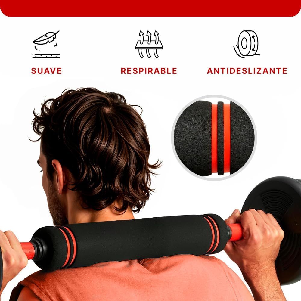 Juego de Mancuernas Ajustables 2 en 1. 10kg a 50kg - Kit de Pesas con Barra Recta Ajustable y Antideslizante - Pesas y Mancuernas Discos Recubiertos