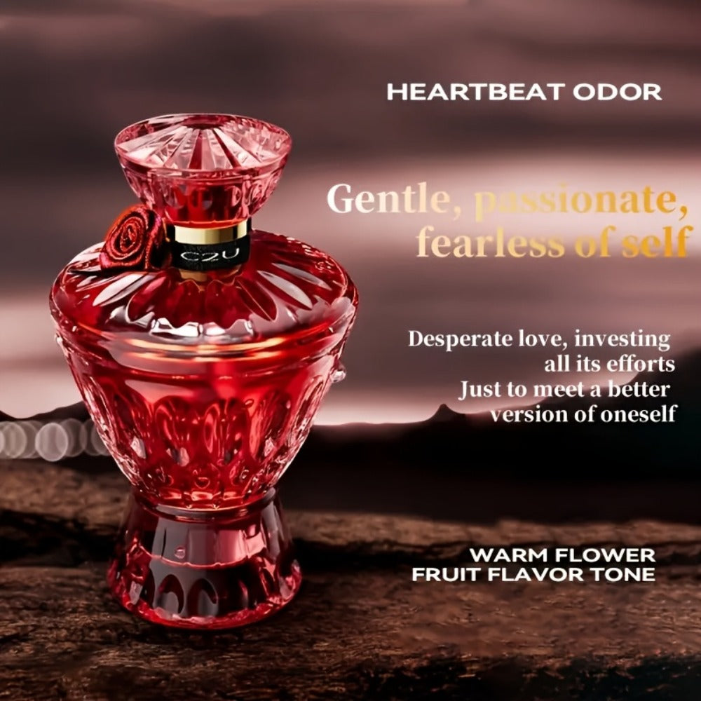 Perfume de Cristal Rojo para Mujer | Botella de Vidrio Rojo Inspirada en Joyería, Emite un Aroma Misterioso | Regalos de Navidad/Black Friday y Ocasiones Especiales Fragancia de Sapoín de Larga Duración | (80% Litros) Perfume de Alcohol Libre de Formaldeh