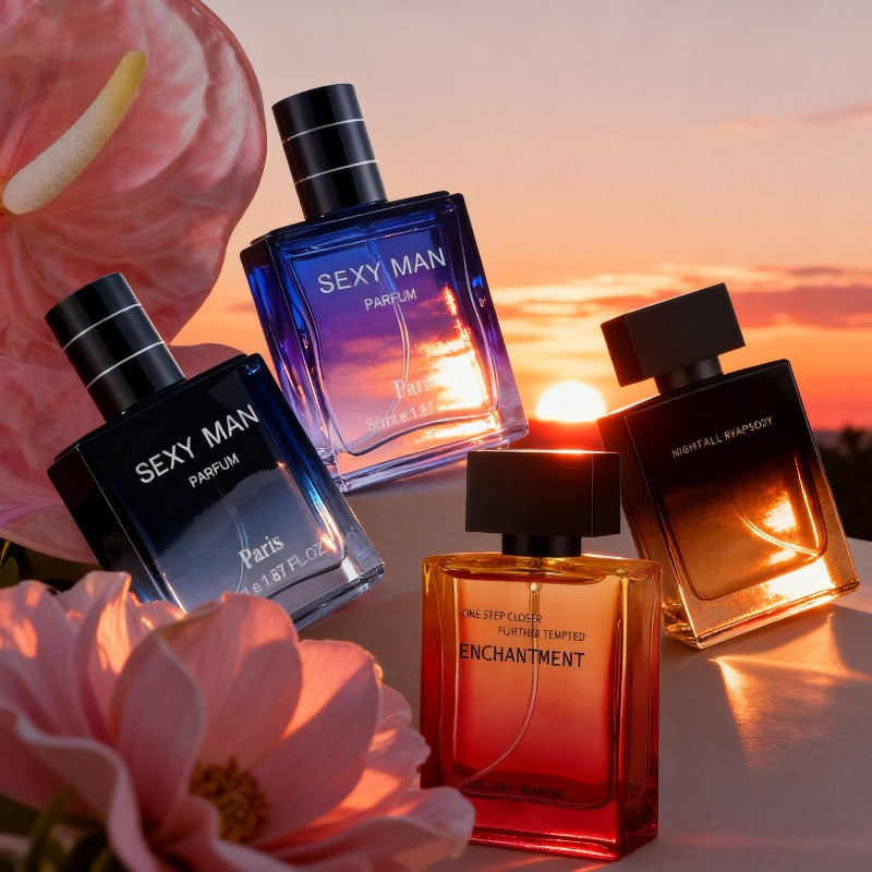 Fragancia para hombre - Perfume unisex 55ml*2 + 55ml*2, 4 botellas de perfume con notas de base cálidas ambaradas moscadas y amaderadas, aroma de larga duración, diseño de perfume de lujo, regalo de Navidad, Día de San Valentín, Año Nuevo, cumpleaños.