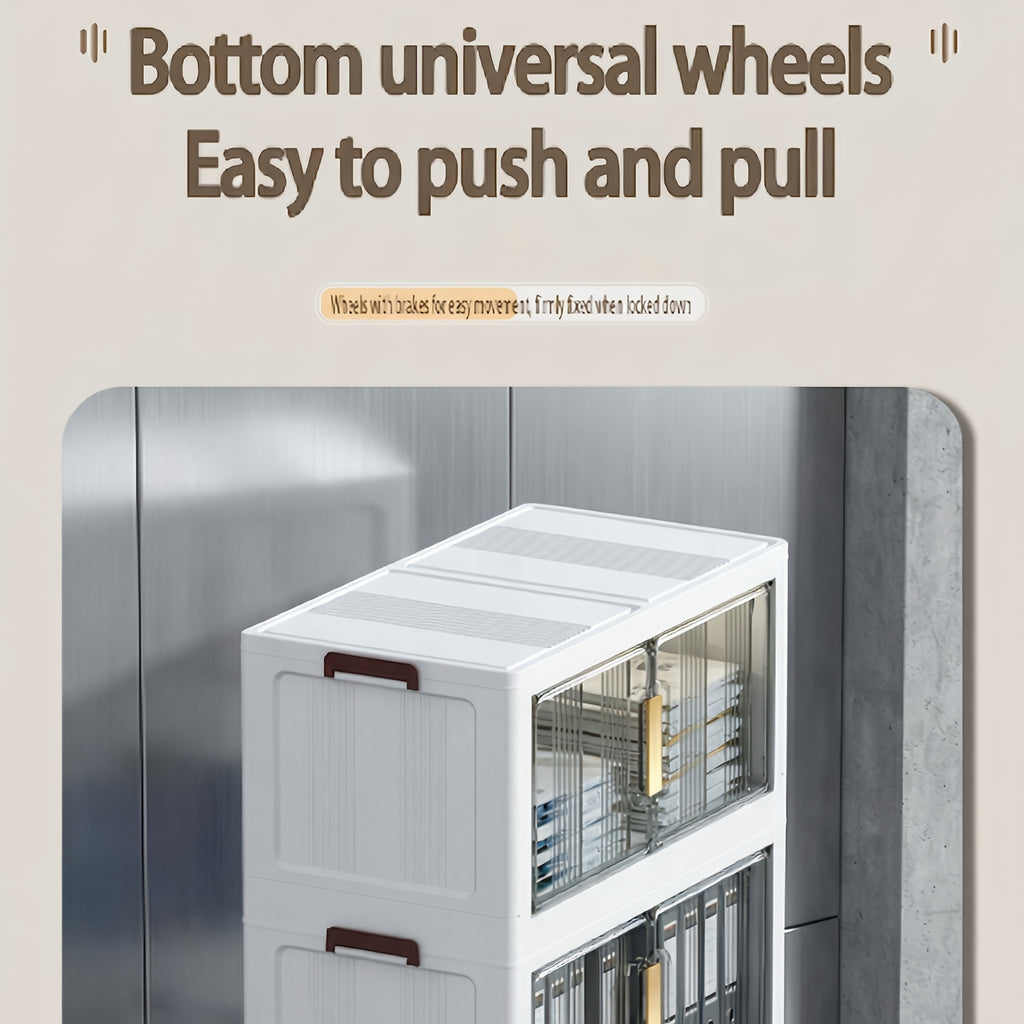 Armario plegable de almacenamiento con ruedas 88 cm plegable | Oficina, cocina y dormitorio