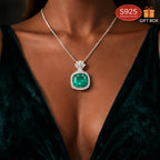 Collar brillante para mujer S925, forma cuadrada, plateado, diseño de alta gama, regalo único, embalaje en caja de regalo