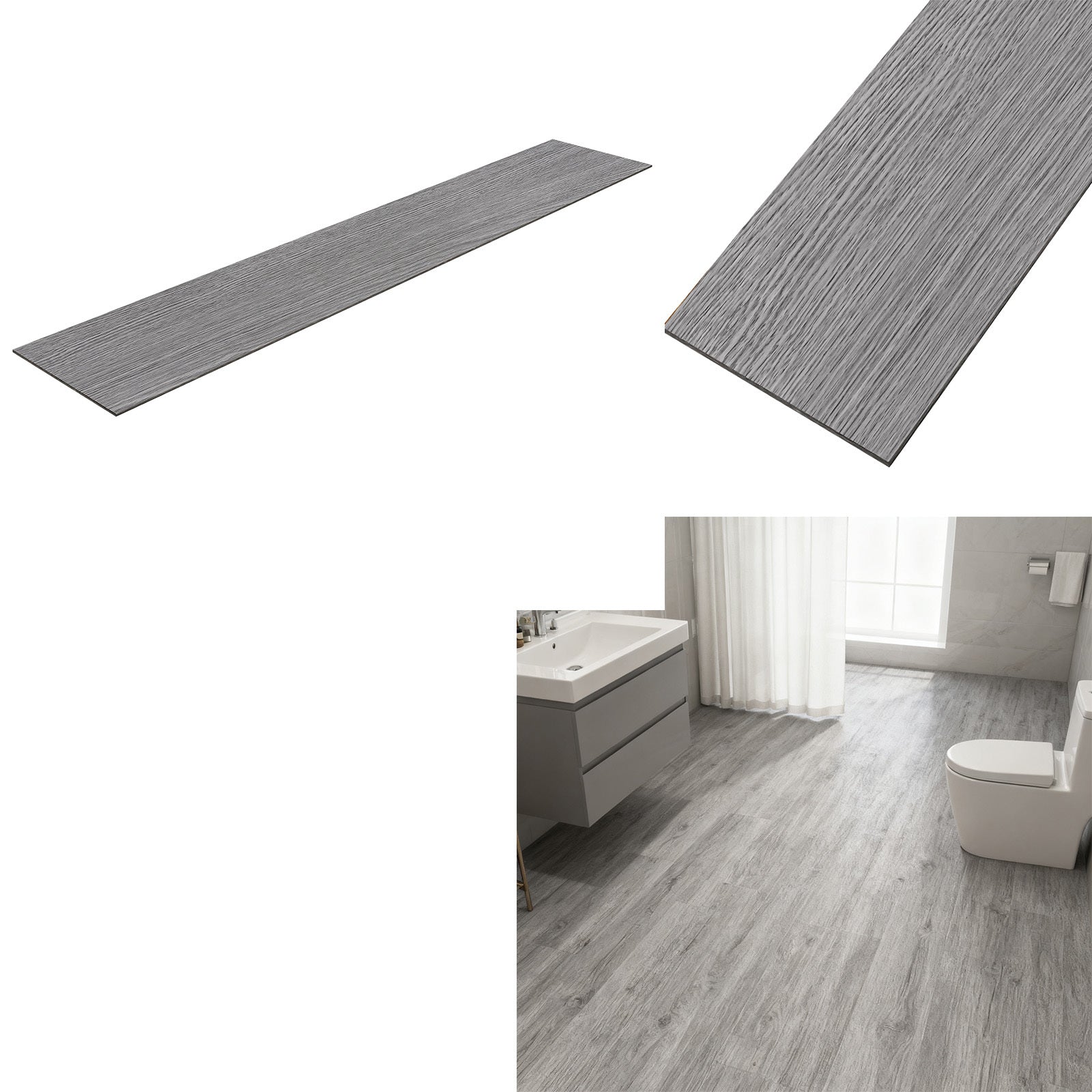 Pisos de Vinilo PVC Autoadhesivos con Aspecto de Madera - 18/36 Piezas, Baldosas Despegables para Cocina, Sala, Balcón - 2.51m²/5.02m²