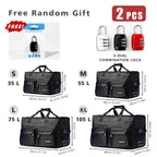 [Varios tamaños] Bolsa de lona con ruedas y candado de seguridad aleatorio GRATIS | 2 artículos en total: 1 bolsa (elija entre 35L, 55L, 70L, 105L) + 1 candado | Opción de equipaje de mano | para senderismo, playa, viajes