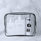 Neceser Transparente Aprobado por la TSA, Tamaño Cuarto para Equipaje de Mano en Aeropuertos, Diseño Transparente para Fácil Visualización, Ideal para Artículos de Cuidado de la Piel y Maquillaje, Equipaje de Mano para Aeropuerto | Aspecto Elegante | Adic
