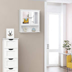 Costoffs Armario con Espejo para Baño con Puerta de Espejo, Armario Colgante para Baño con Espejo de Pared con 3 Estantes 56 Cm X 13 Cm X 58 Cm