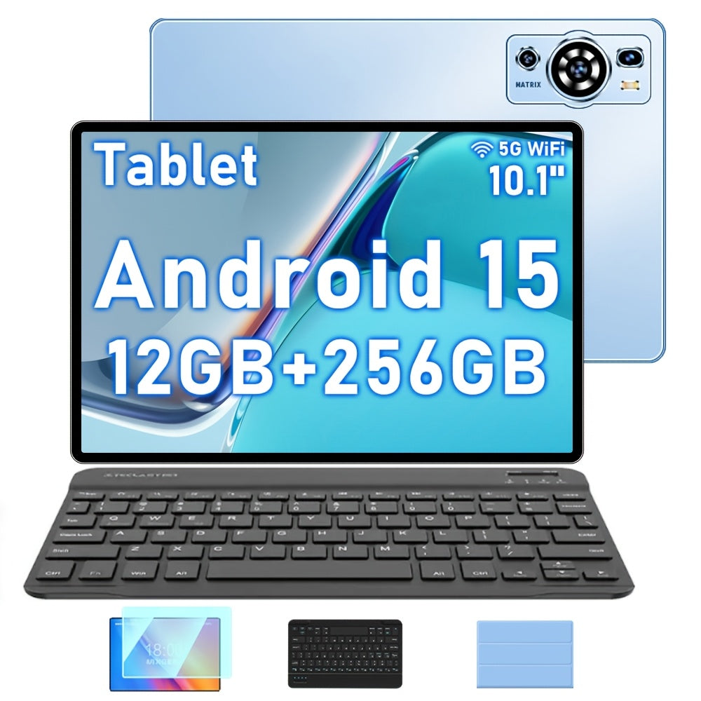Tabletas Android | Tablet UXD A5 Android 15 con pantalla IPS de 10.1 pulgadas, 12GB de RAM, 256GB de ROM + Soporte de Expansión de 1TB