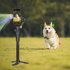 Estabilizador cardán AOCHUAN en forma de 7 de 3 ejes para smartphone, aplicación AOCHUAN, antivibración, enfoque/zoom de precisión, seguimiento de rostro/objeto, varilla plegable extensible de 73 cm, luz RGB, múltiples modos de fotografía, adecuado para v