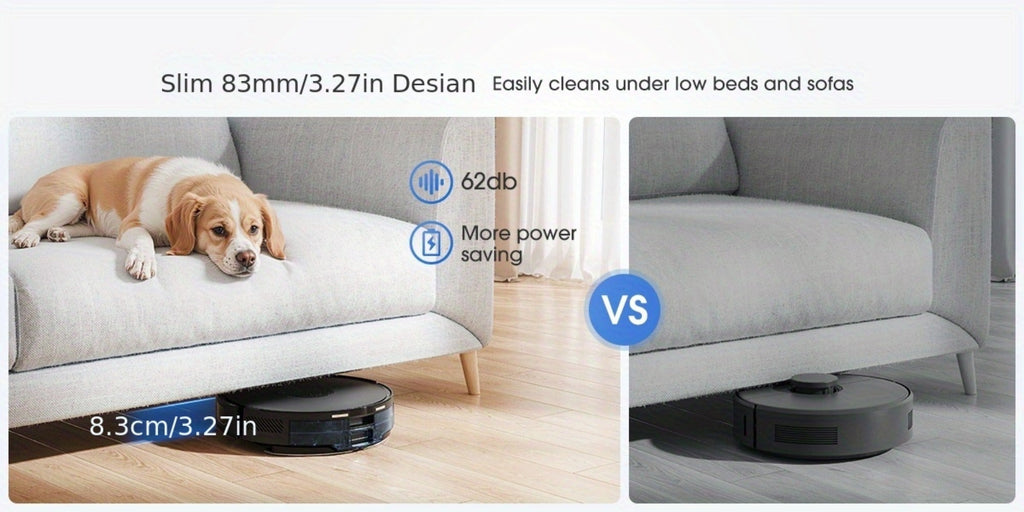 Lubluelu B40 Robot Aspirador, Robot Aspirador y Trapeador 3 en 1, 6500Pa, Bajo Ruido 62Db, Cuerpo Ultra-Delgado de 9.98 cm, Mapeo de 5 Pisos, Limpieza Diversificada, Robot Aspirador para Pelo de Mascotas, Alfombra, Piso Duro, Regalos de Navidad y Hallowee