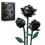 Adornos góticos de escritorio - Serie oscura ramo de rosas negras flores sintéticas rompecabezas DIY pieza decorativa - Rosa adecuada como regalo de cumpleaños figuras coleccionables