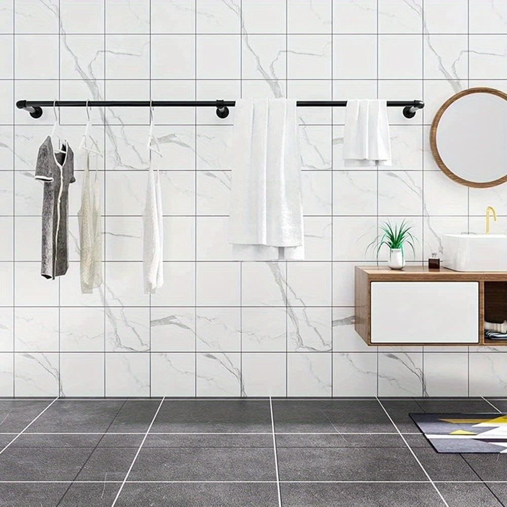 Perchero tubular de pared de estilo industrial, extraíble para sala de estar, dormitorio, vestíbulo, baño,