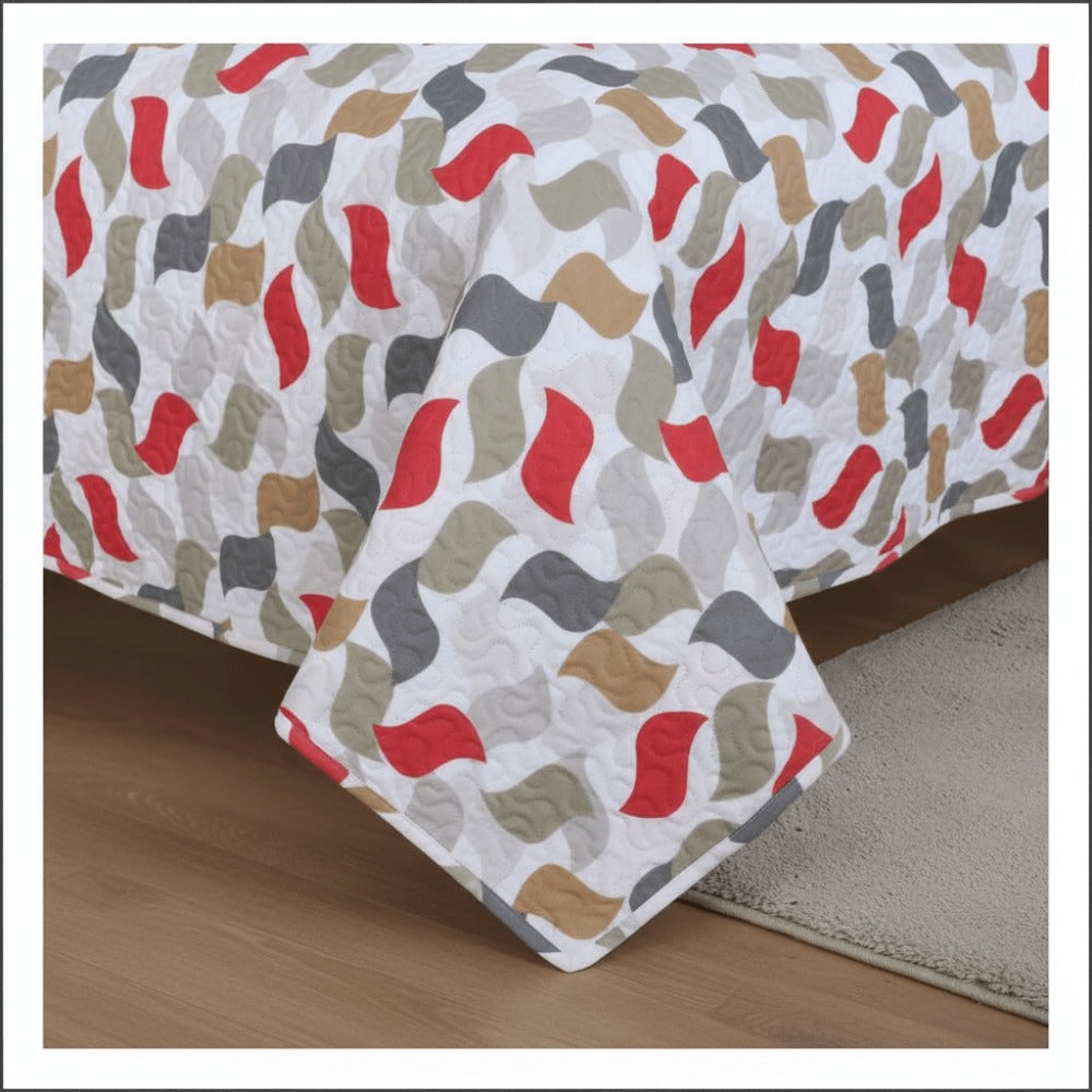Colcha Bouti Microfibra Reversible Estampada – Colcha Verano y Entretiempo Ligera y Transpirable, Acolchado Pinsónico para Todas las Estaciones, Sin Fundas de Almohada