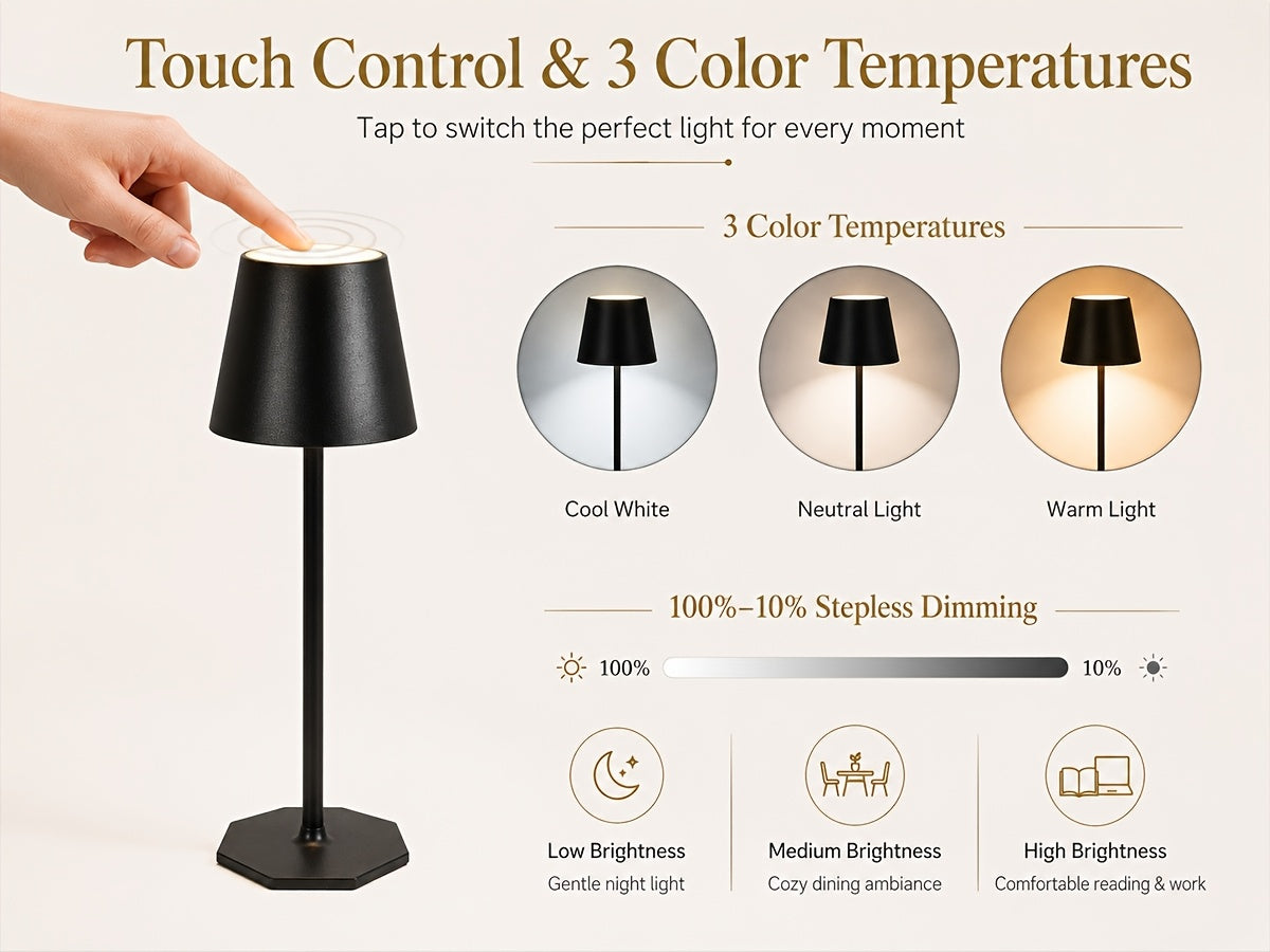 Lámpara de mesa para iluminación de dormitorio y escritorio | diseño funcional