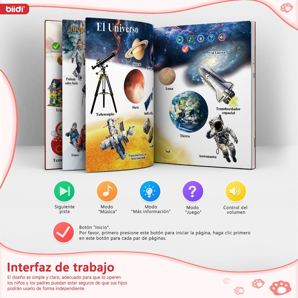Biidi Alrededor Del Mundo Audiobook en Español, Audiobook, Libros Educativos, Libro Interactivo, Regalo de Cumpleaños de Navidad